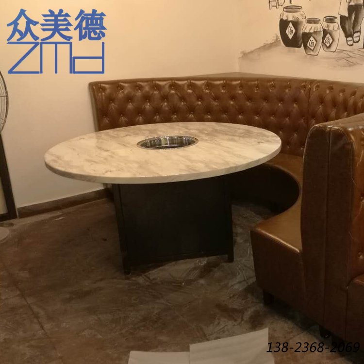 圓形火鍋桌，大理石火鍋