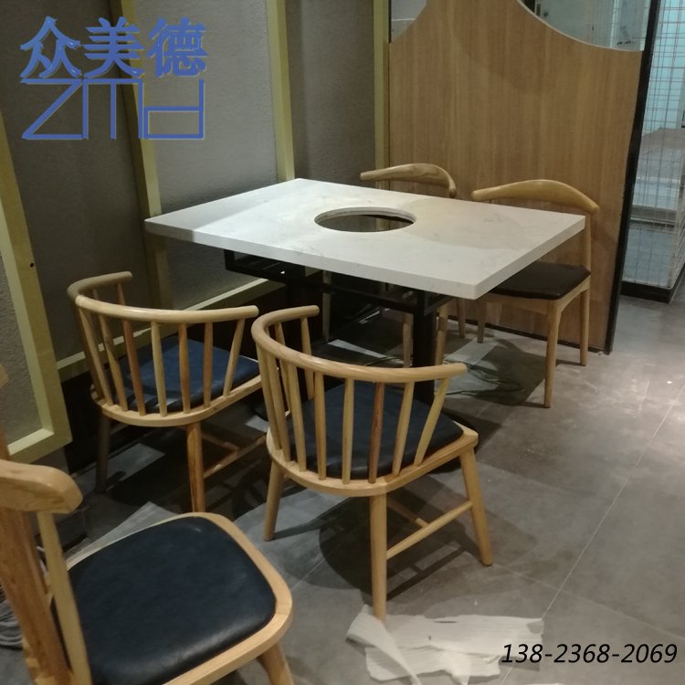 大理石火鍋桌定制，天然